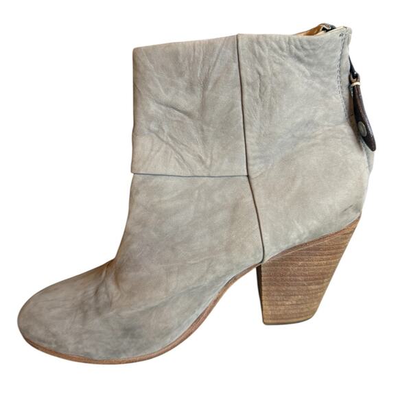 rag & bone Newbury Oiled Suede Heeled Bootie Boots Gray 9.5 - Picture 5 of 9